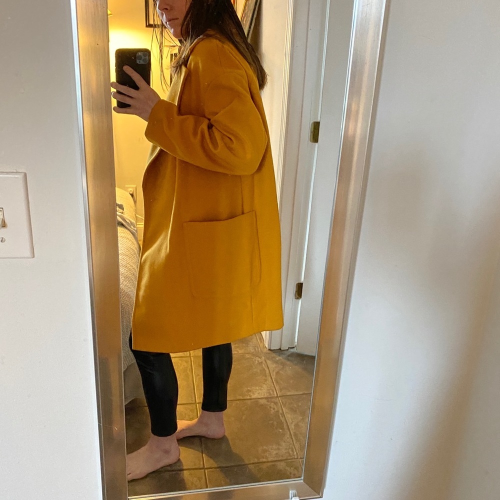NWT - TOPSHOP Long Yellow Carly Slouch Peacoat (6) - Picture 4 of 16
